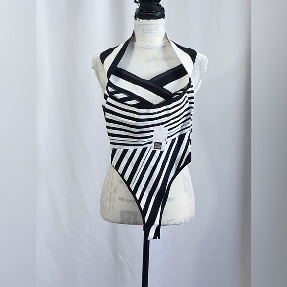 Balmain Striped Jacquard-Knit Bodysuit size 34/ us size 2 - Picture 6 of 12